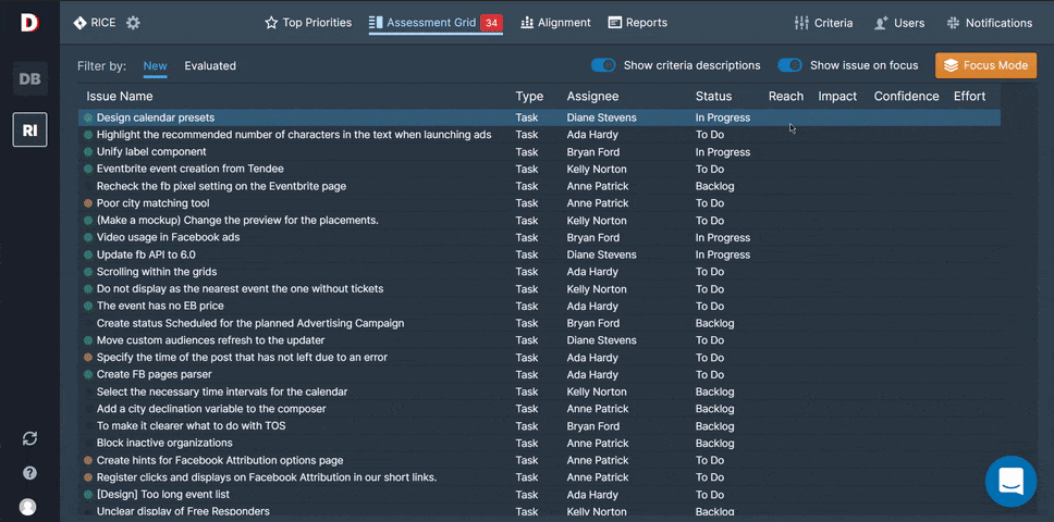 Blazing fast UI with hotkeys and focus mode
