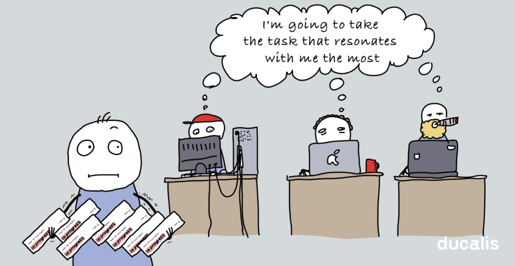 Team working without prioritization matrix