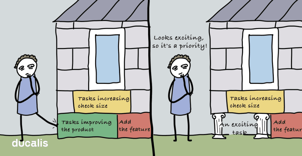 Team working on exciting tasks instead of important ones