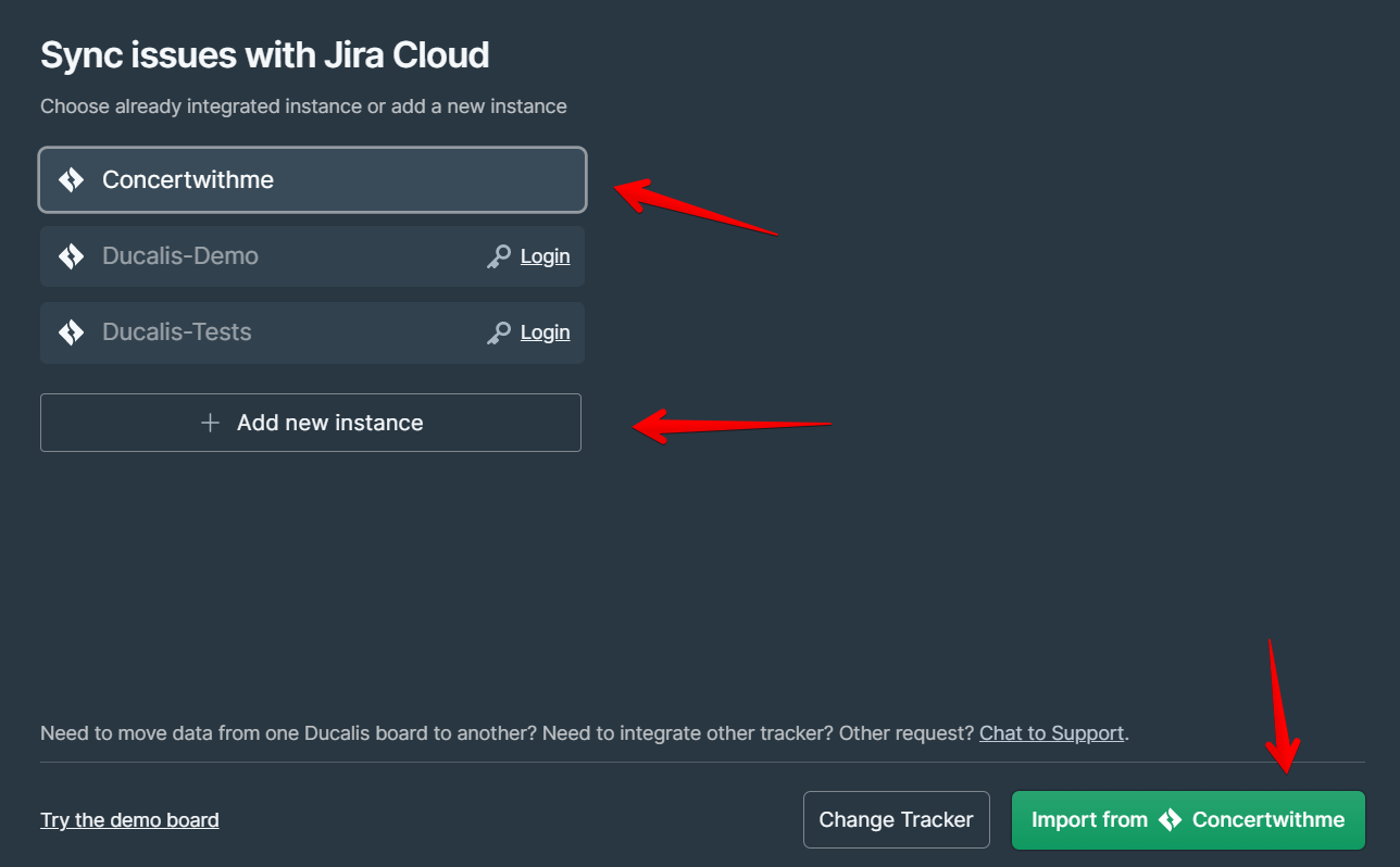 Import from instance