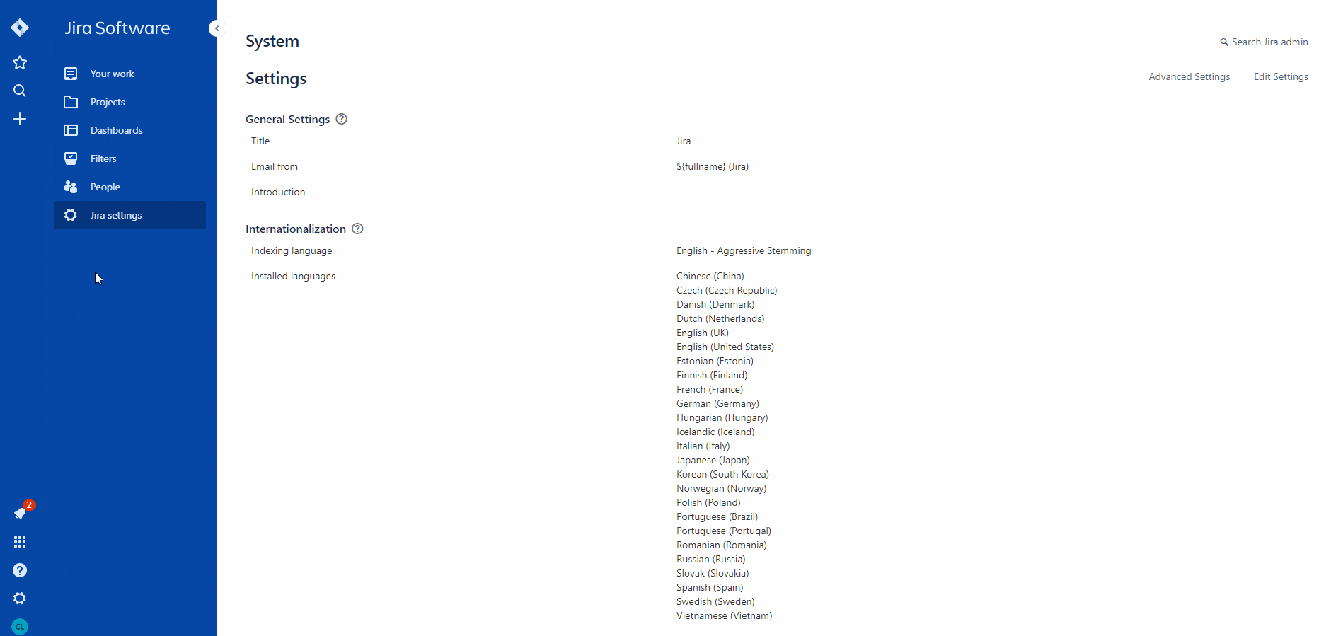 Admin email visibility settings