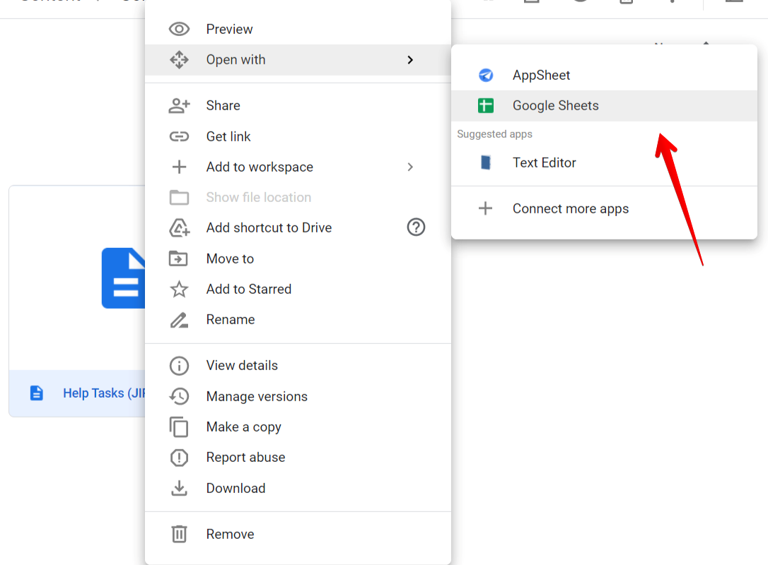 スプレッドシートで開く