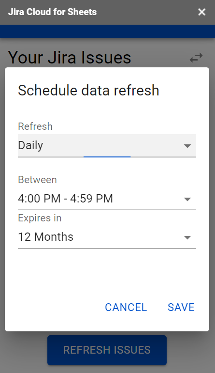 Schedule refresh