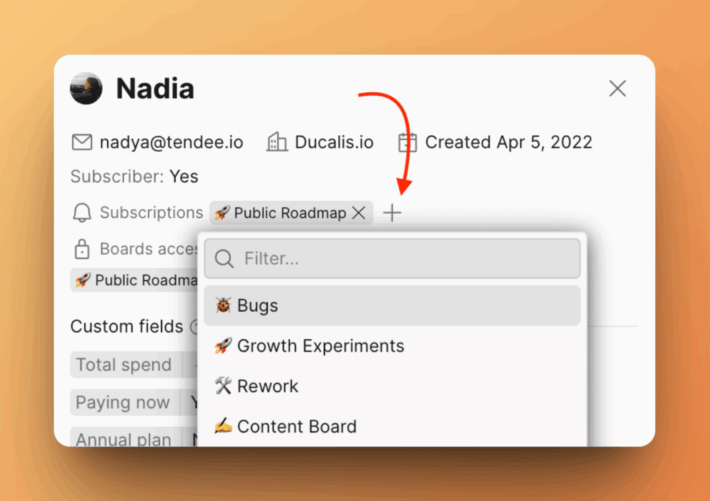 投票者カードのサブスクリプション追加ボタン