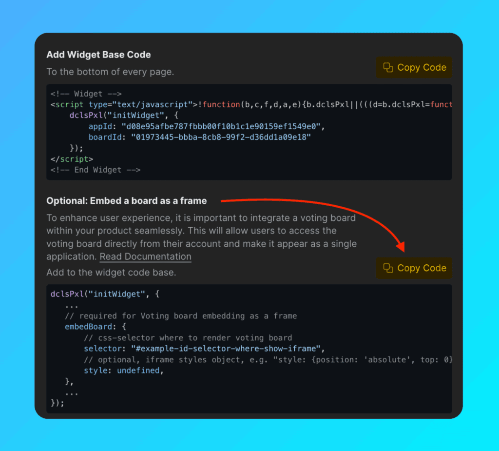 embedBoard-Codebeispiel