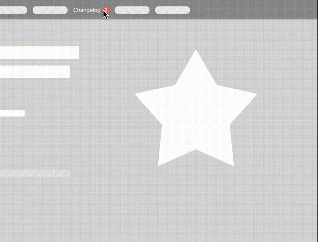 通知を表示するチェンジログウィジェット