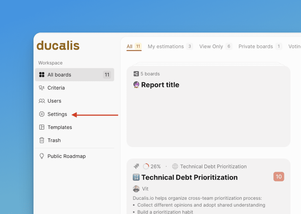 設定メニューの場所