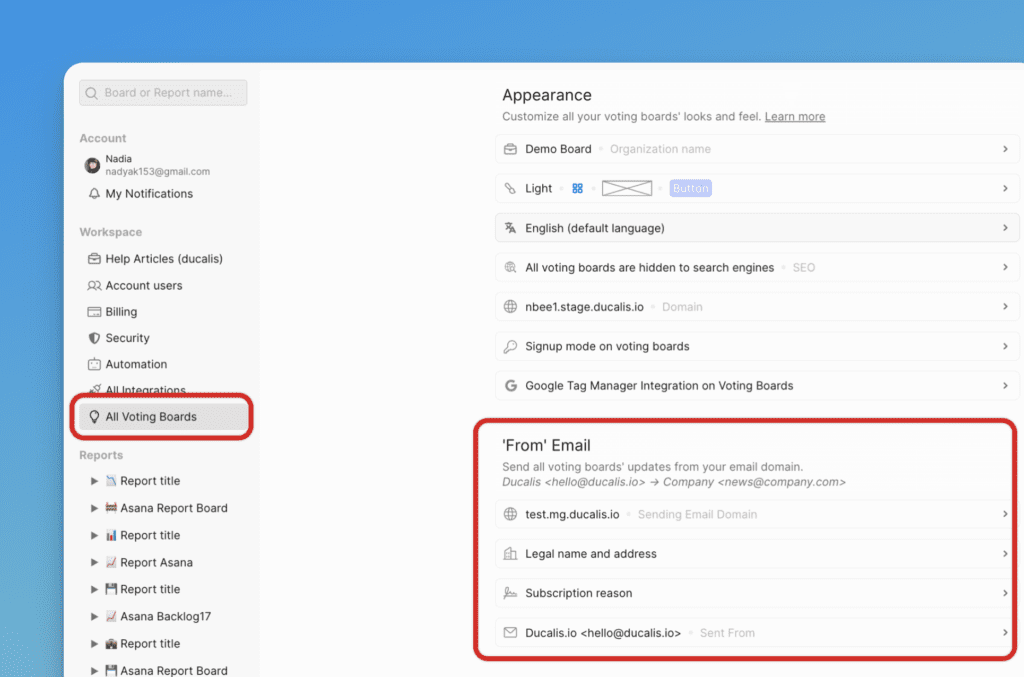 すべての投票ボードセクション