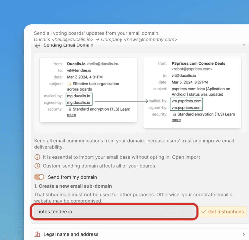 ドメイン名入力フィールド