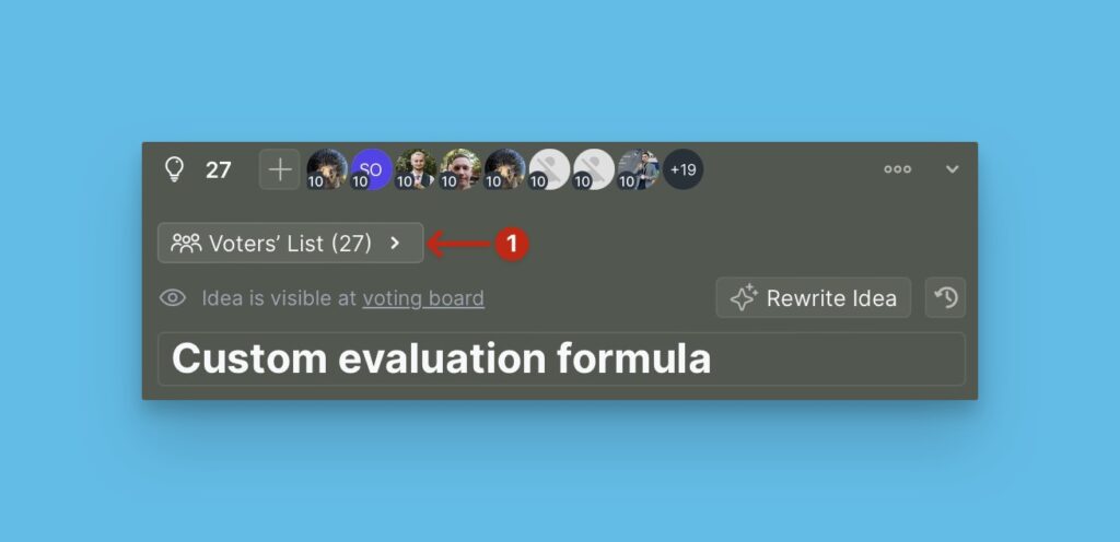 Liste der Abstimmenden mit E-Mail-Adressen