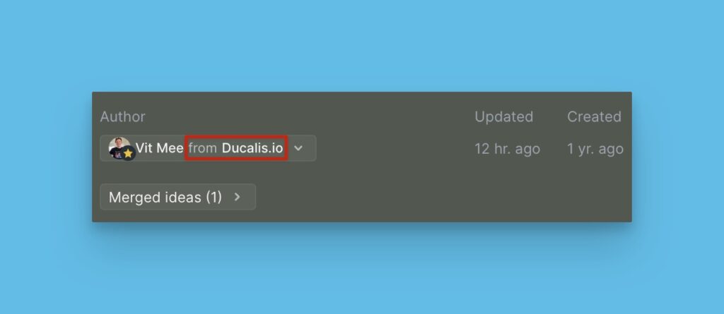 Firmenname im Abstimmenden-Profil angezeigt