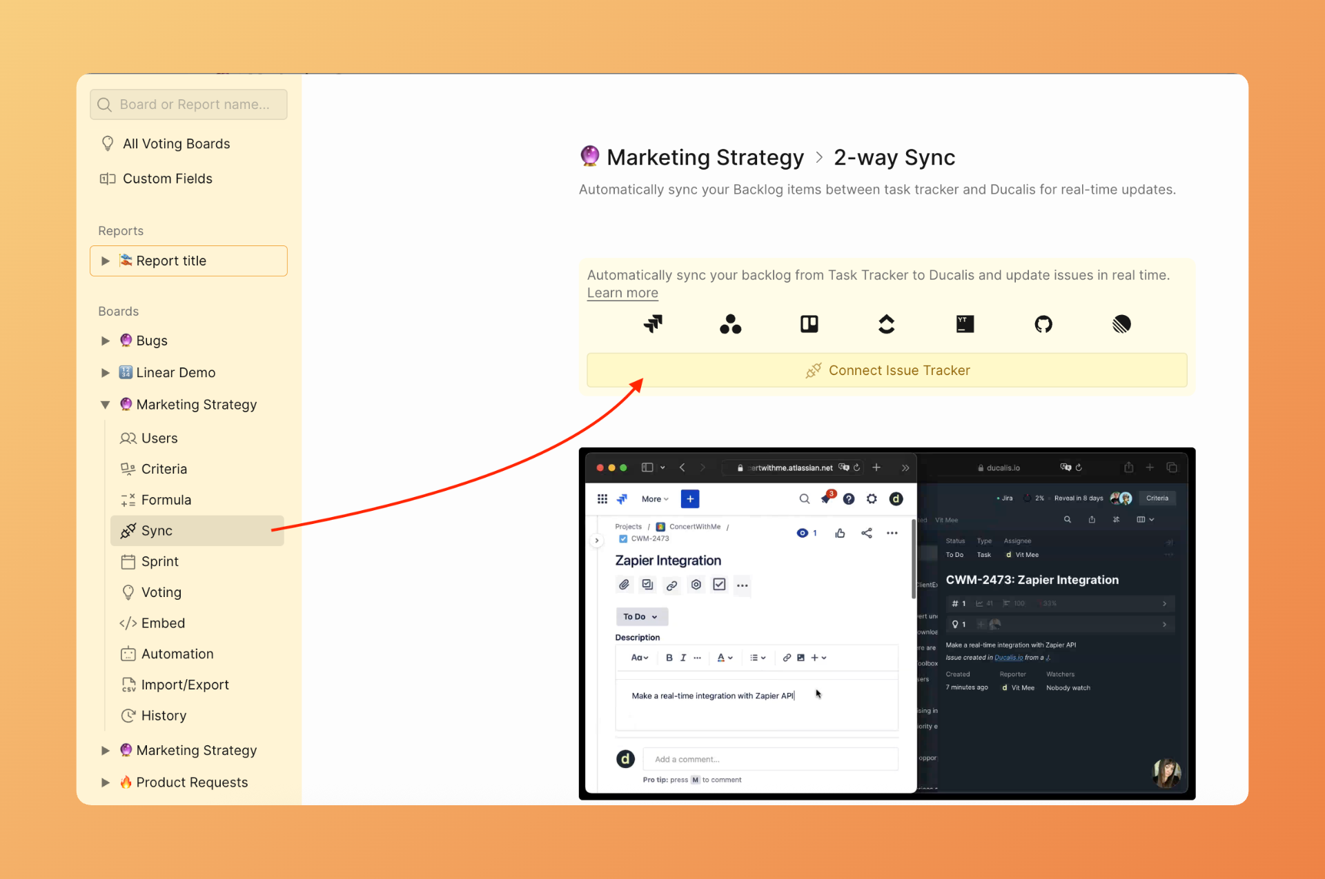 課題トラッカーを接続