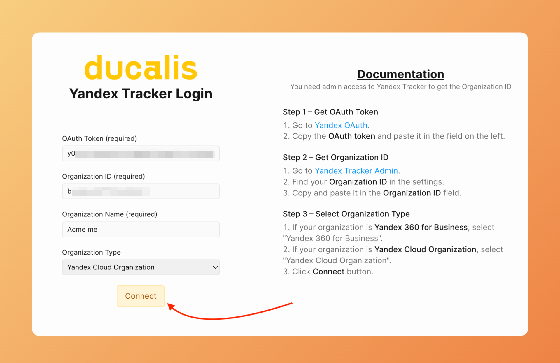 接続をクリックしてセットアップを完了