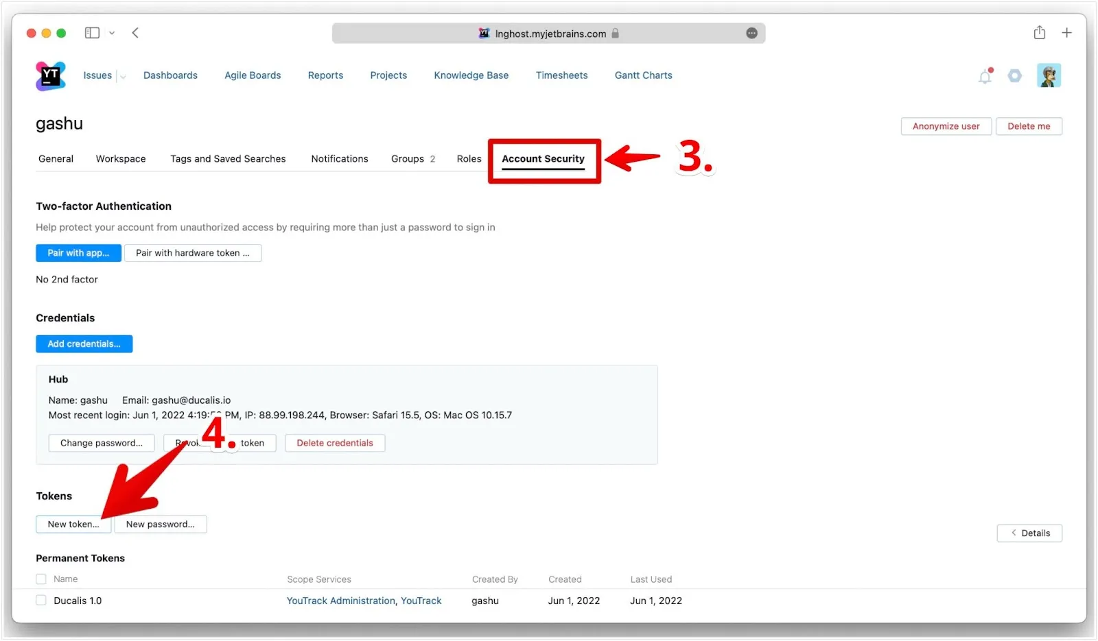 新しいトークンボタン