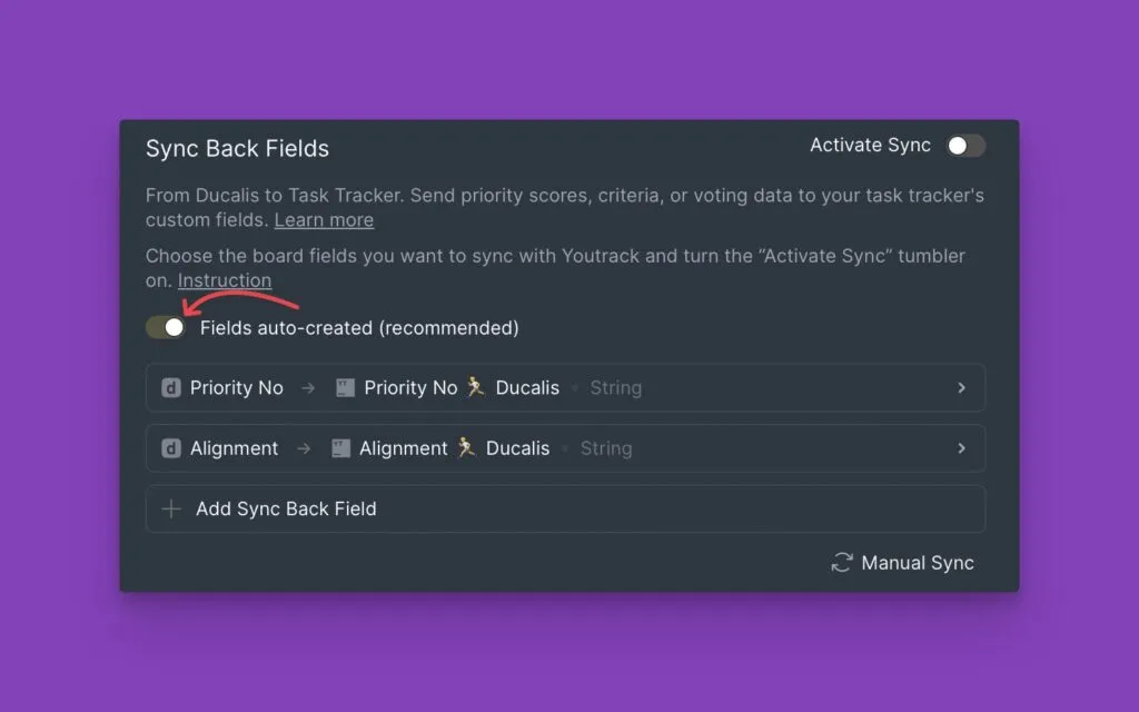自動作成トグルが有効