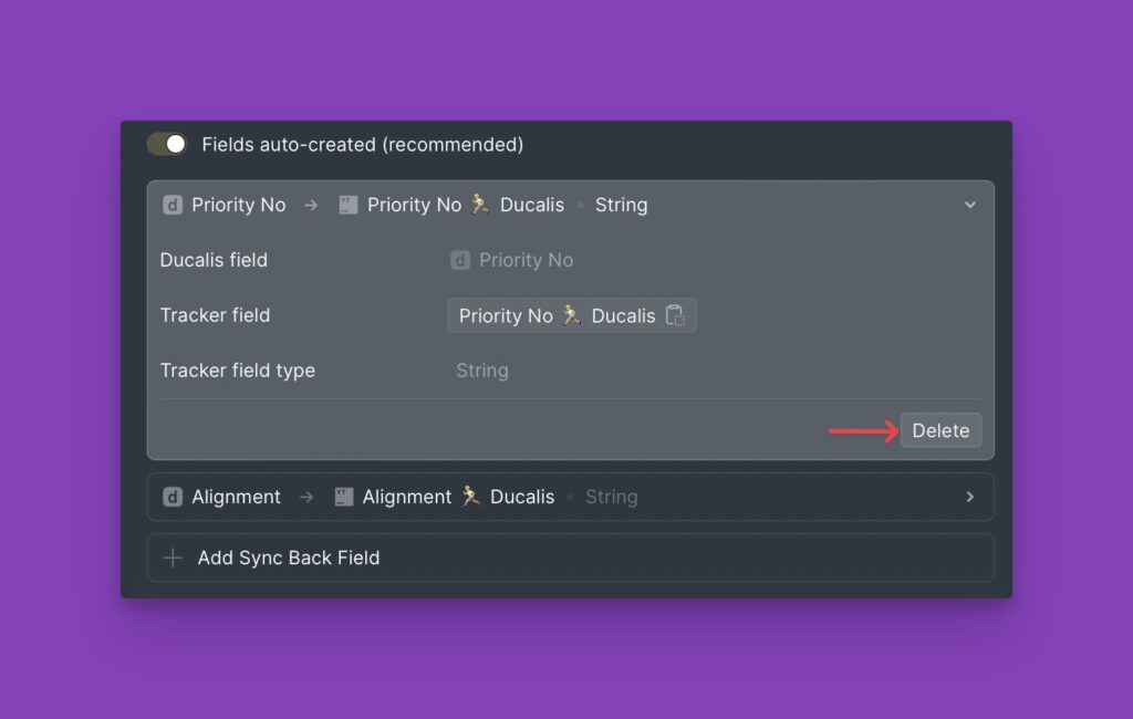 Feld-Löschen-Button