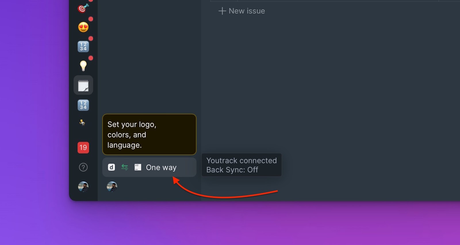 Sync-Icon-Position in der Sidebar