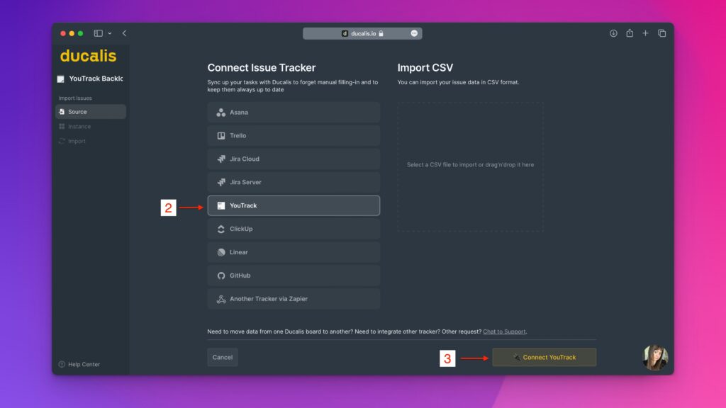 YouTrack-Option in der Task Tracker-Liste