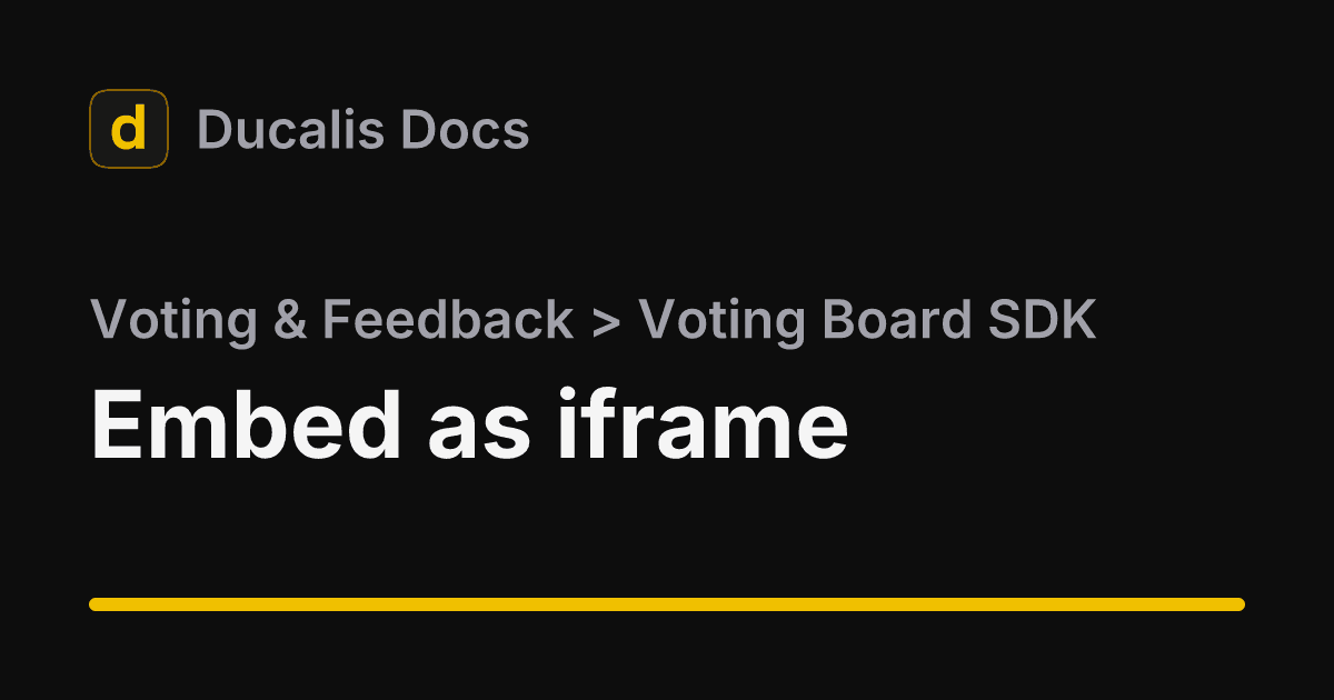 Embed as iframe · Voting Board SDK · Voting & Feedback | Ducalis Help ...