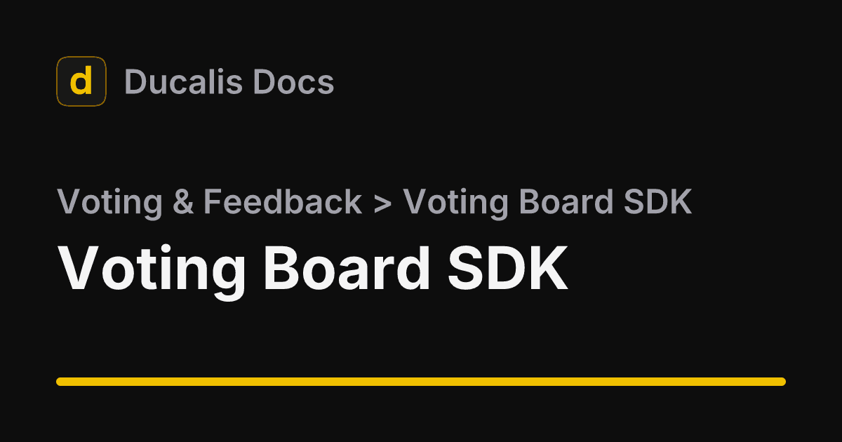Voting Board SDK · Voting & Feedback | Ducalis Help Center