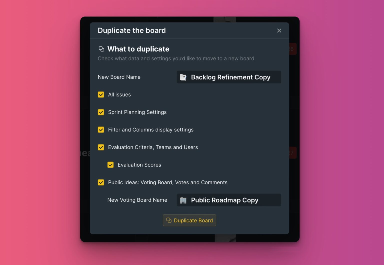 Duplicating Boards Ducalis.io